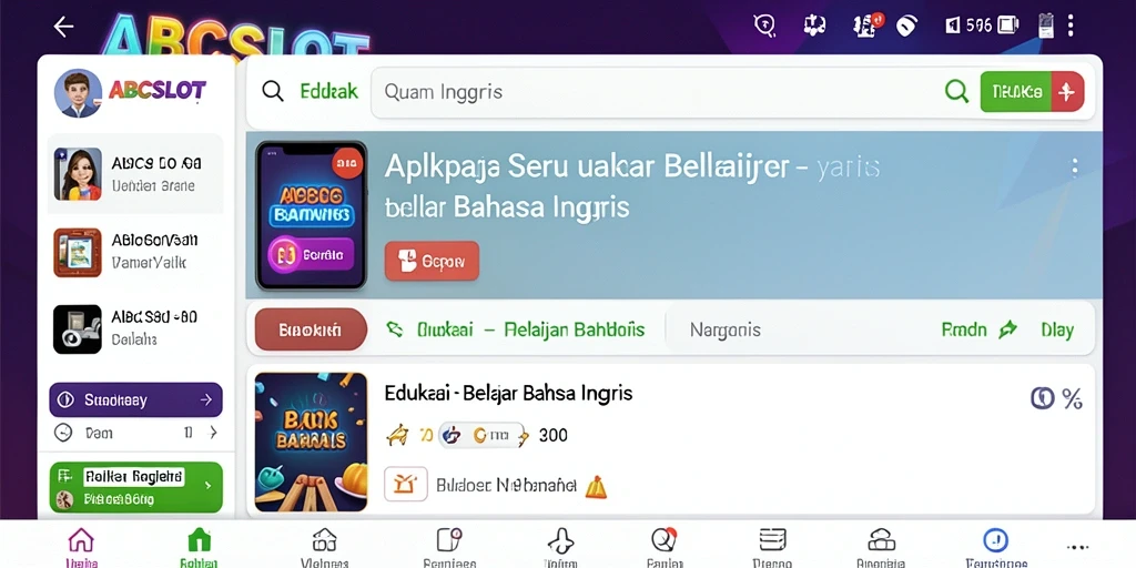 Tampilan antarmuka aplikasi ABCSLOT yang menarik untuk belajar Bahasa Inggris.