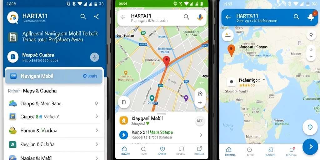 Tampilan antarmuka HARTA11 yang informatif untuk navigasi mobil.