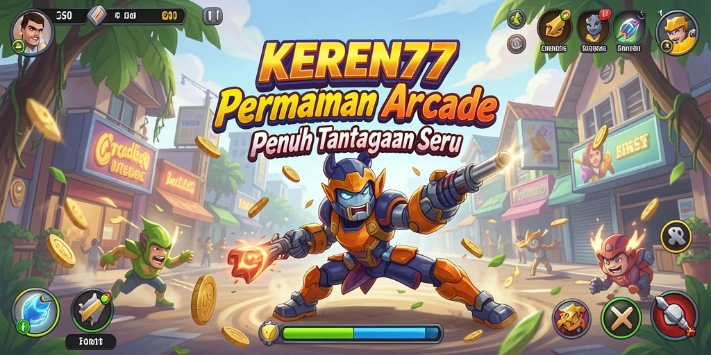Tampilan antarmuka permainan KEREN77 yang penuh warna dan dinamis.