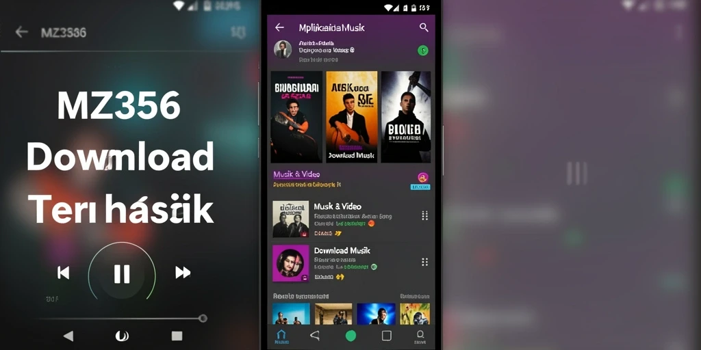 Tampilan antarmuka MZ356 dengan fitur pencarian musik yang intuitif.