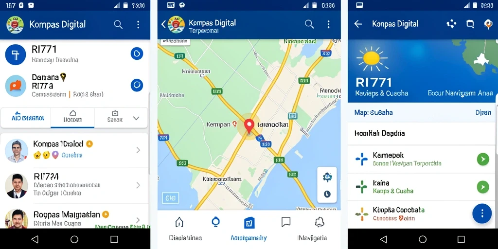 Antarmuka aplikasi Kompas Digital yang sederhana dan informatif.