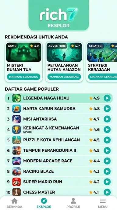 Tampilan katalog aplikasi rich7