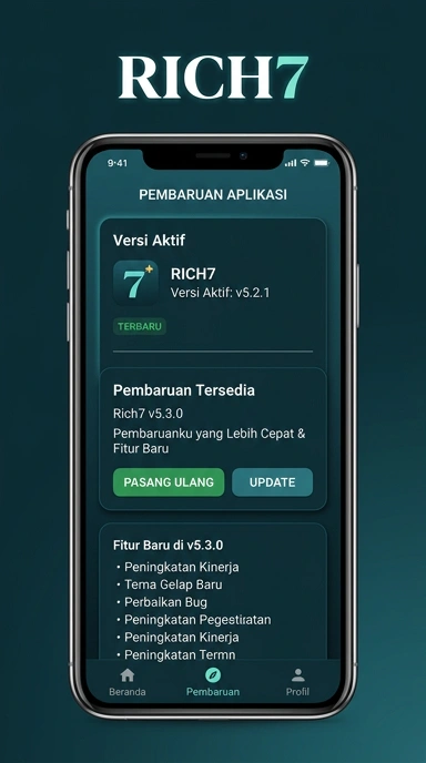 Tampilan riwayat versi rich7